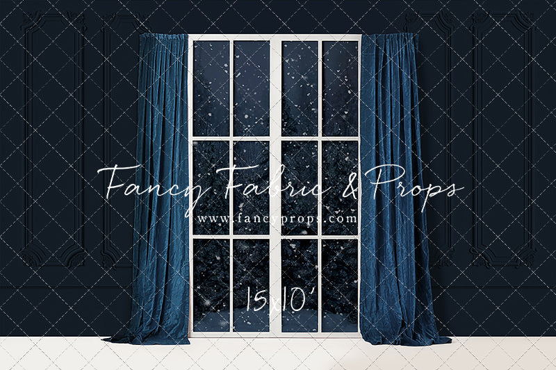 True Blue Christmas Window