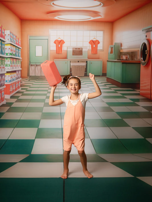 Laundry Day - Coral - With Sweep Option