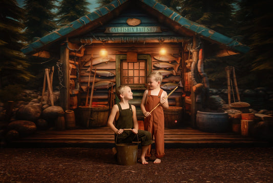 Gone Fishin Bait Shop- Dirt Floor Version - With Sweep Option