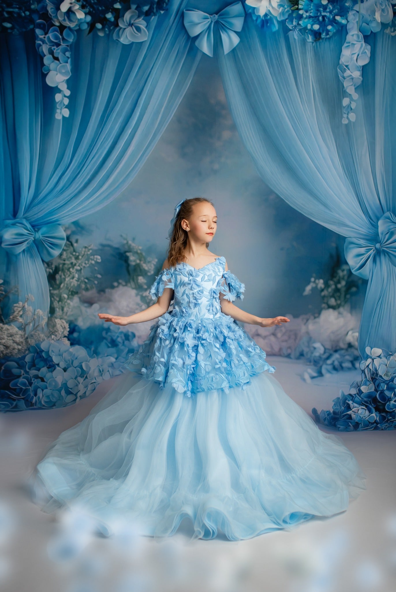 Little Bow Blue - With Sweep Option