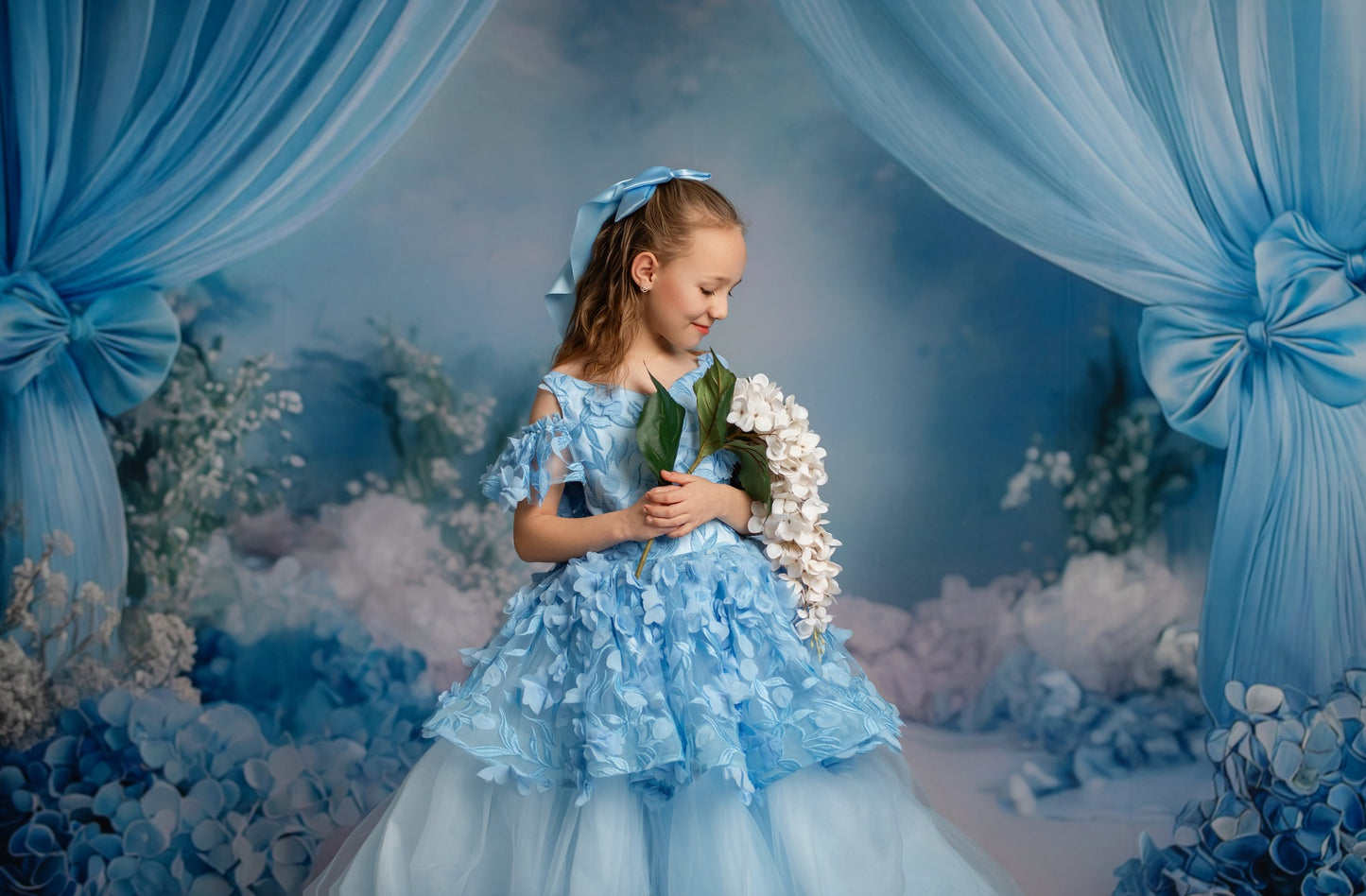 Little Bow Blue - With Sweep Option