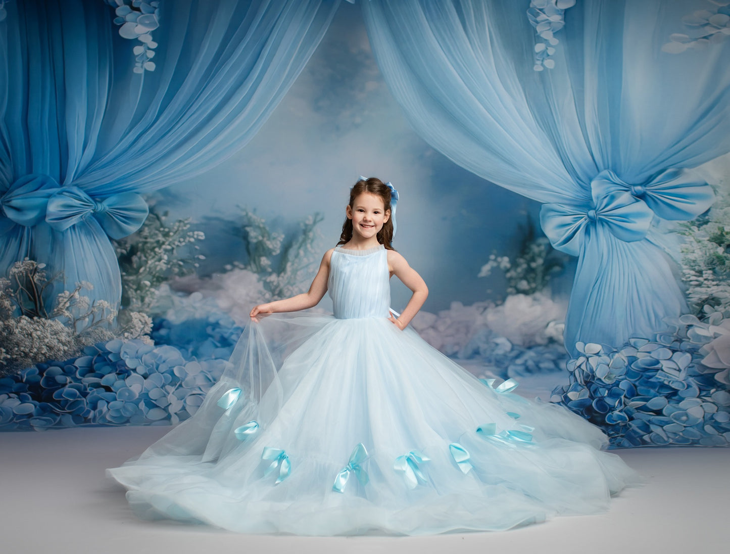 Little Bow Blue - With Sweep Option