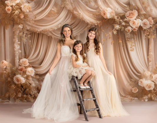 Petals & Silk In Ivory - With Sweep Option