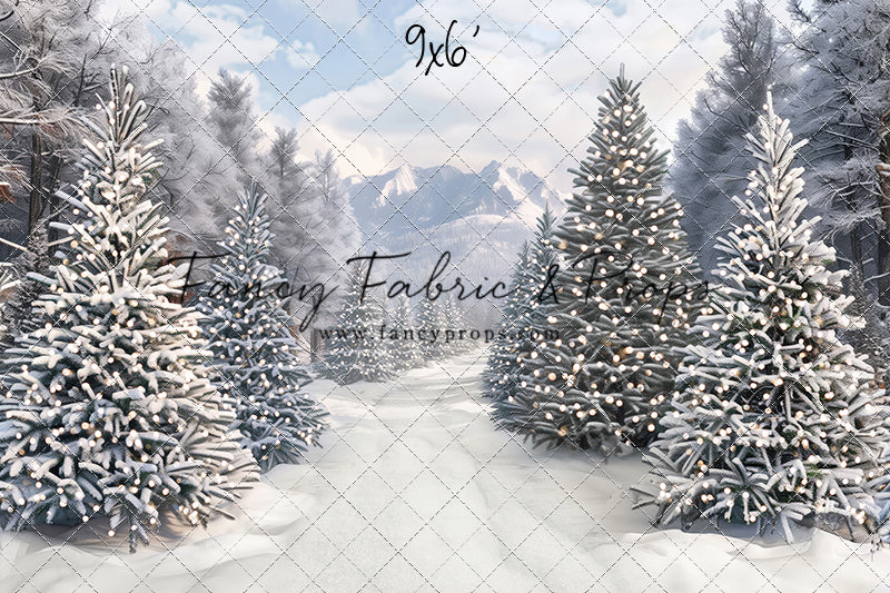Snowy Mountain Tree Farm Path - 2pc Set