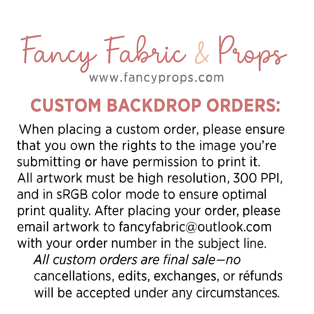 Custom Backdrop Order- Email Us To Send Your Artwork
