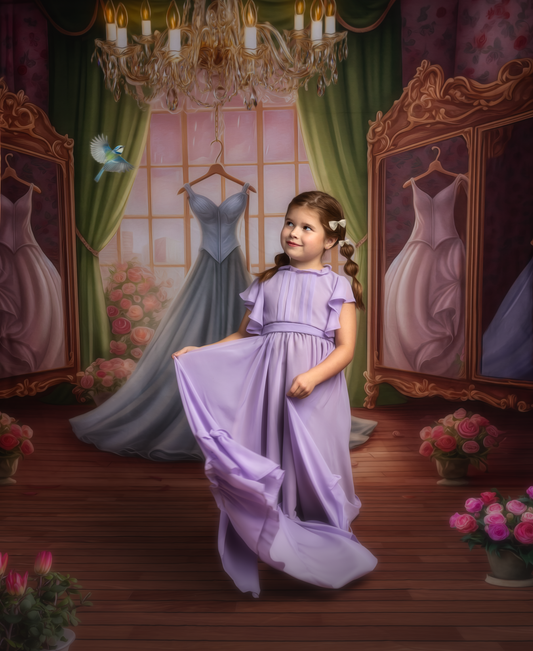 Dress Like A Princess - Ice Blue Dress - With Sweep Option