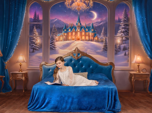 Holiday Fairytale Slumber - Blue - With Sweep Option