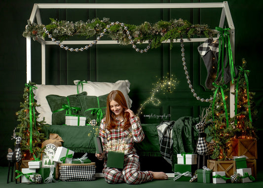 Holly Jolly Green Wainscoting Wall