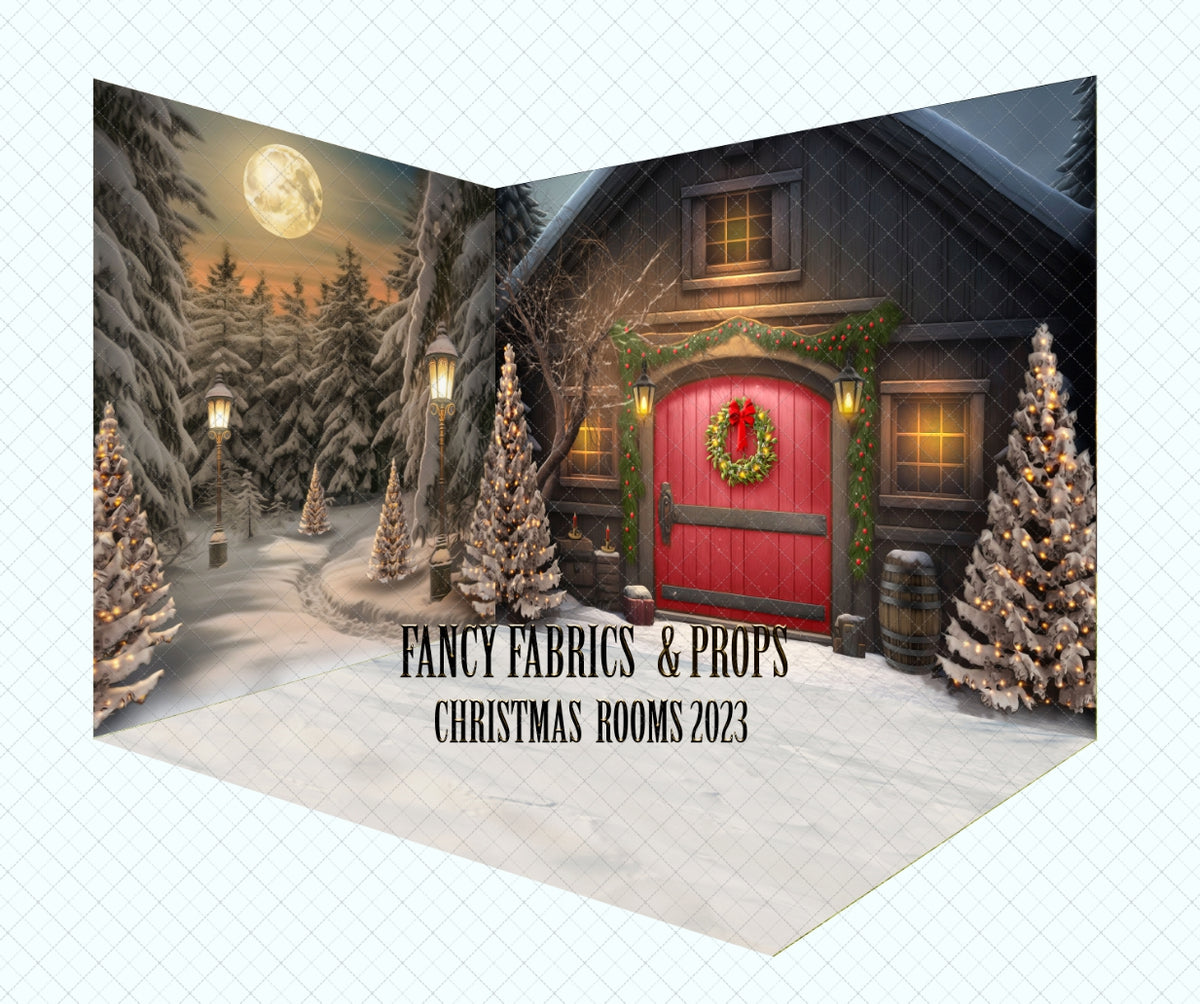 Cozy Christmas Cottage 2pc Room – Fancy Fabric & Props