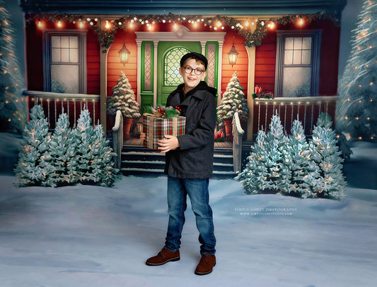 Merry Porch Greetings Snow Floor