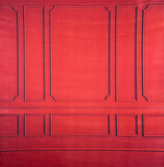 RTS Red Wainscoting Wall - 8x8' Wrinkle-Free - Banding - 60% Off