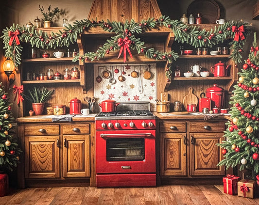 RTS The Christmas Bakehouse - 10x8' Value Luxe Fabric - Ink Spots - 60% Off