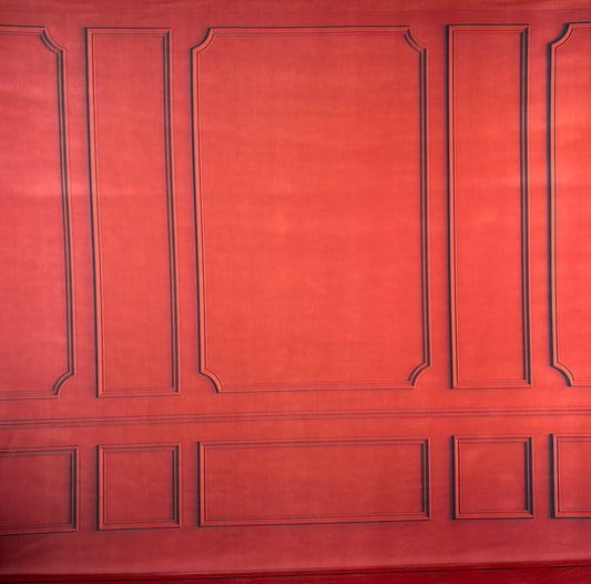 RTS Red Wainscoting Wall - 10x10' Wrinkle-Free - Banding - 60% Off