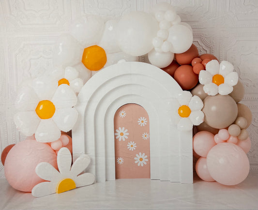 RTS Daisy Blooms Arch - 60x50" Fleece - Fuzzy - 60% Off