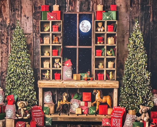 RTS North Pole Mail Room - 10x8' Wrinkle-Free Fabric - Ink Line - 60% Off