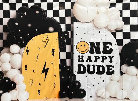 RTS One Happy Dude - 8x6' Wrinkle-Free Fabric - Dirty - 60% Off