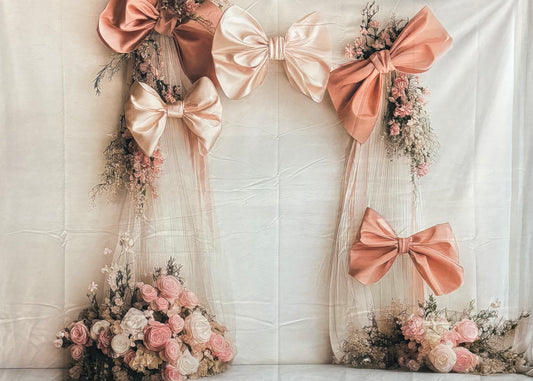 RTS Bowtied Blush - 80x60" Fleece - White Dots - 60% Off