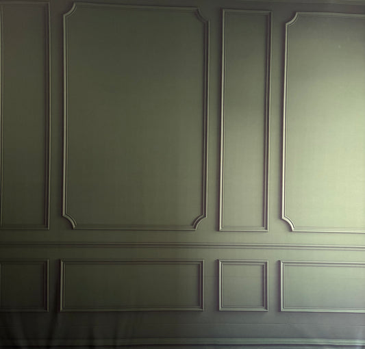 RTS Holly Jolly Green Wainscoting - 14x9' Wrinkle-Free Fabric - Banding/Dirt - 60% Off