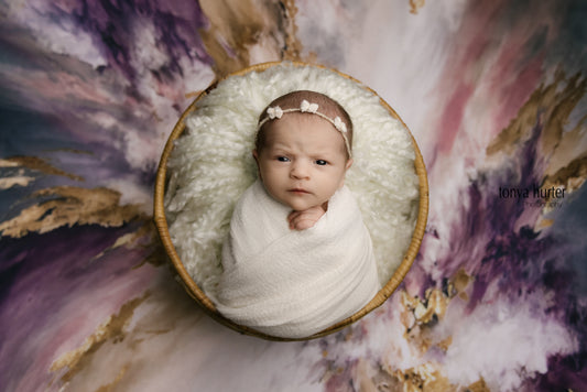 Purple & Golden Marble Swirl - Petite