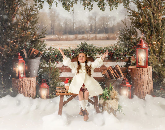 Rustic Christmas Fence - with Sweep Option