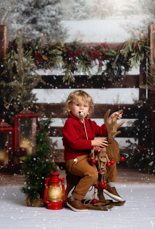 Rustic Wintertime Fence - with Sweep Option