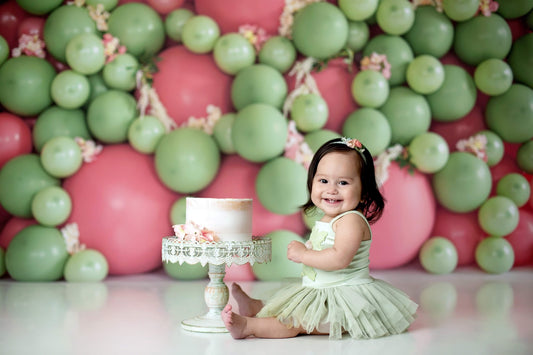 Sage and Pink Balloon Wall
