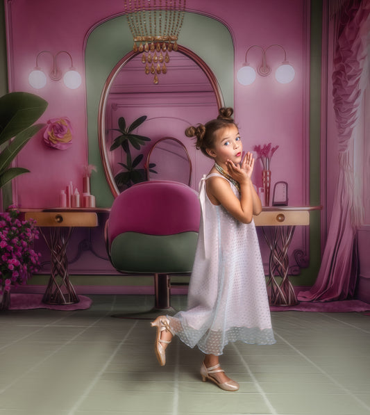 Stacie's Salon - Green - With Sweep Option