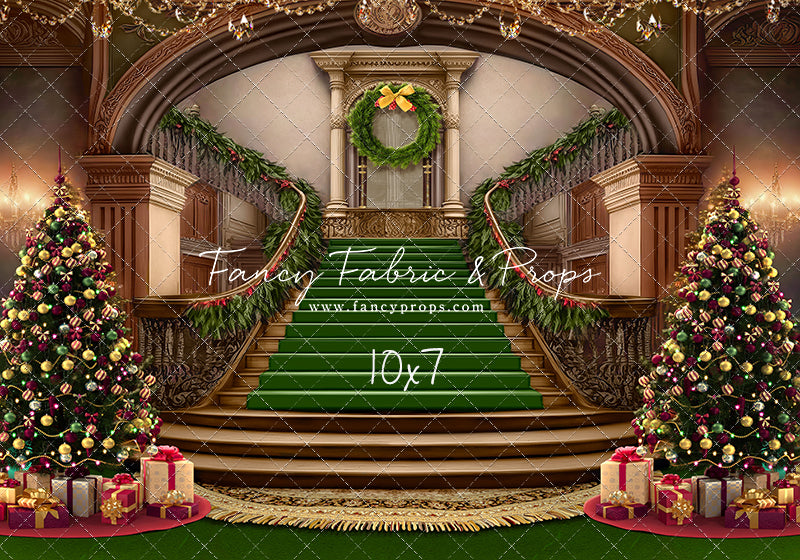 Grand Holiday Staircase - Green Carpet - with Sweep Option