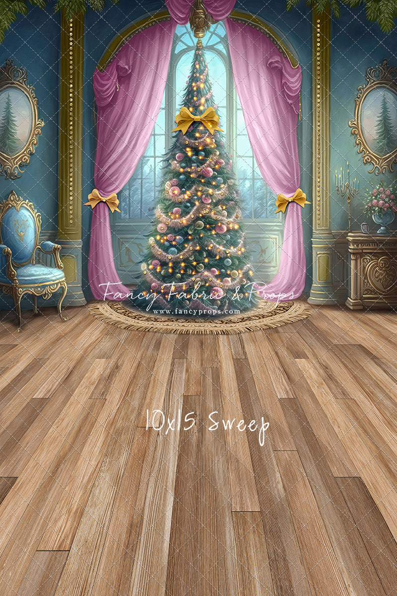 Christmas Wishes - Blue With Wood Floor - with Sweep Option