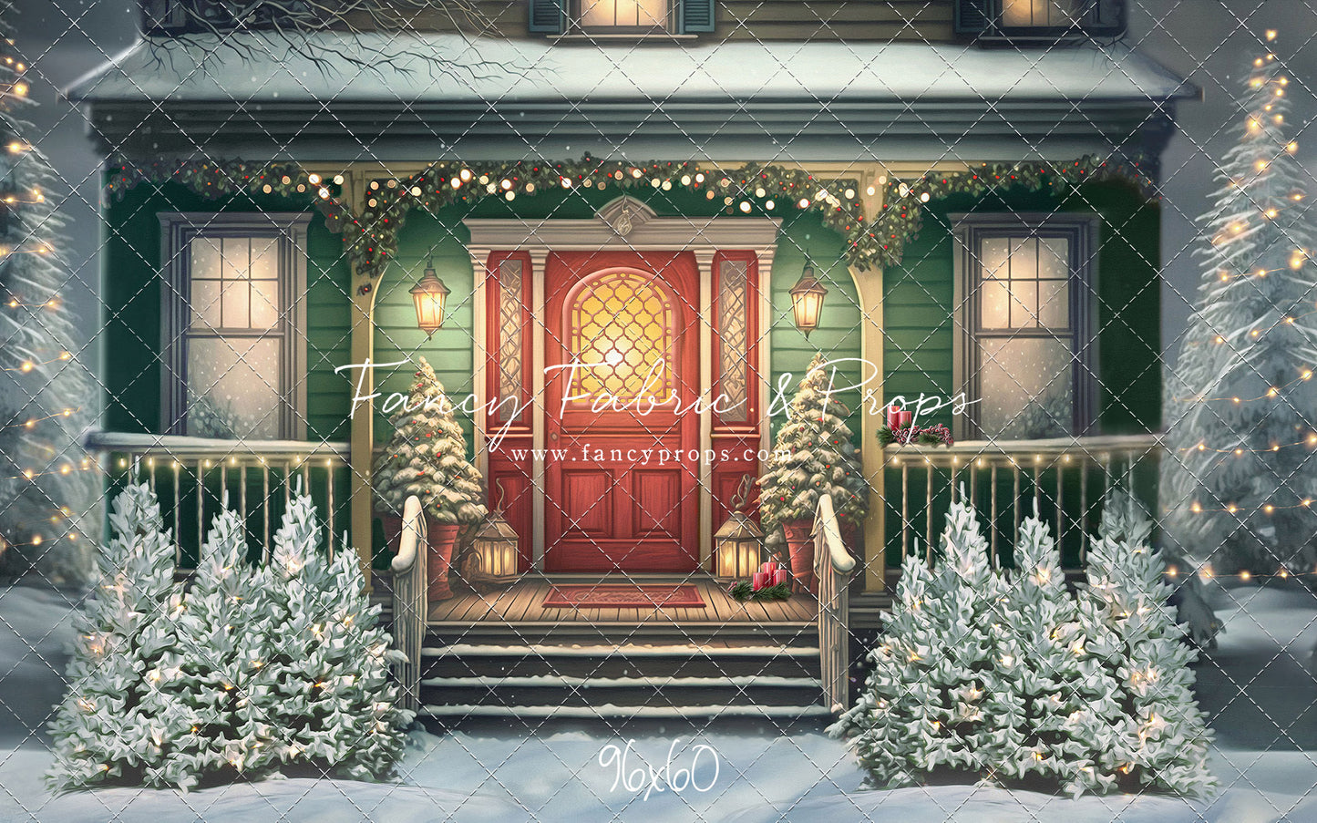 Merry Porch Greetings - Green House - with Sweep Option