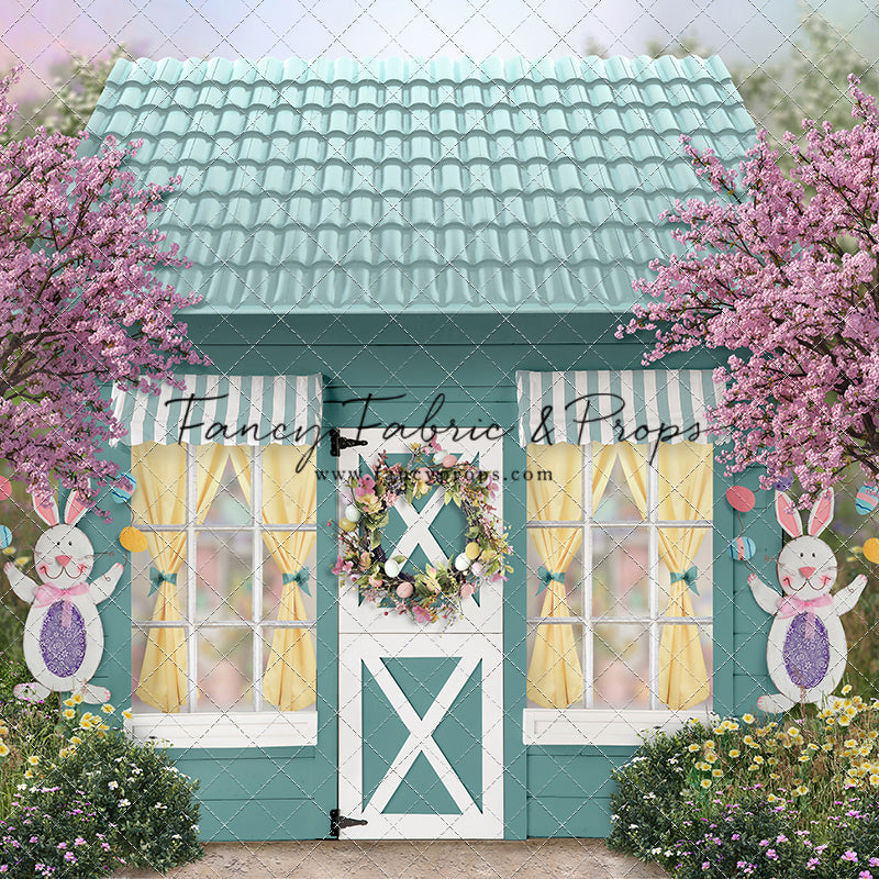 Spring in Bloom Bunny House Fancy Fabric & Props