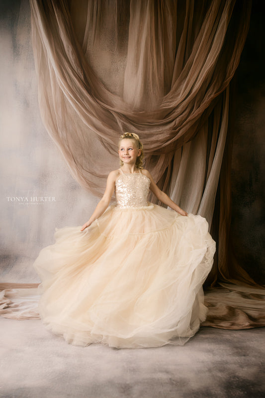 Warm Taupe Veil - Sweep Only