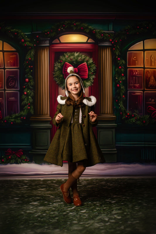 Wintertime Shop - Green Shop With Grass - with Sweep Option