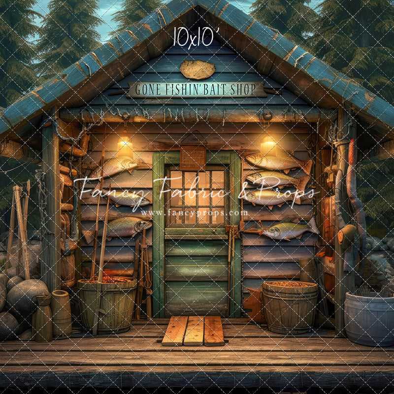 Gone Fishin Bait Shop- Dirt Floor Version - With Sweep Option