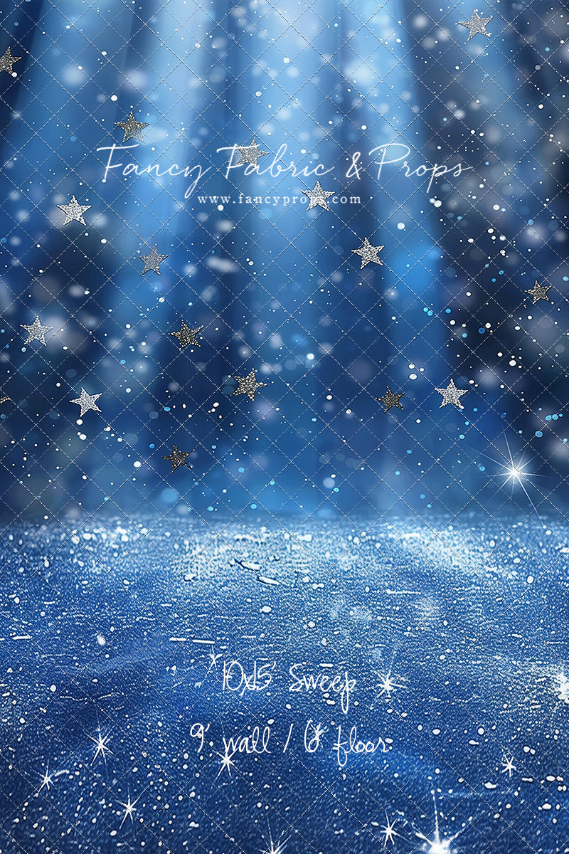 Blue Starry Shimmer - Sweep Sizes Only
