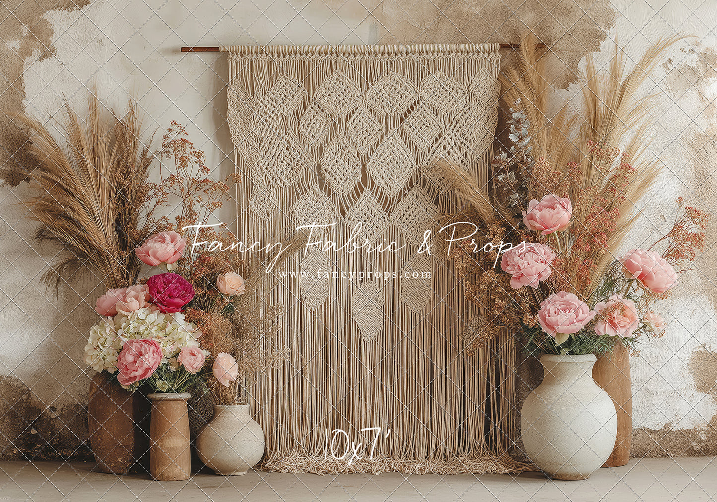 Boho Rose Tapestry - With Sweep Option