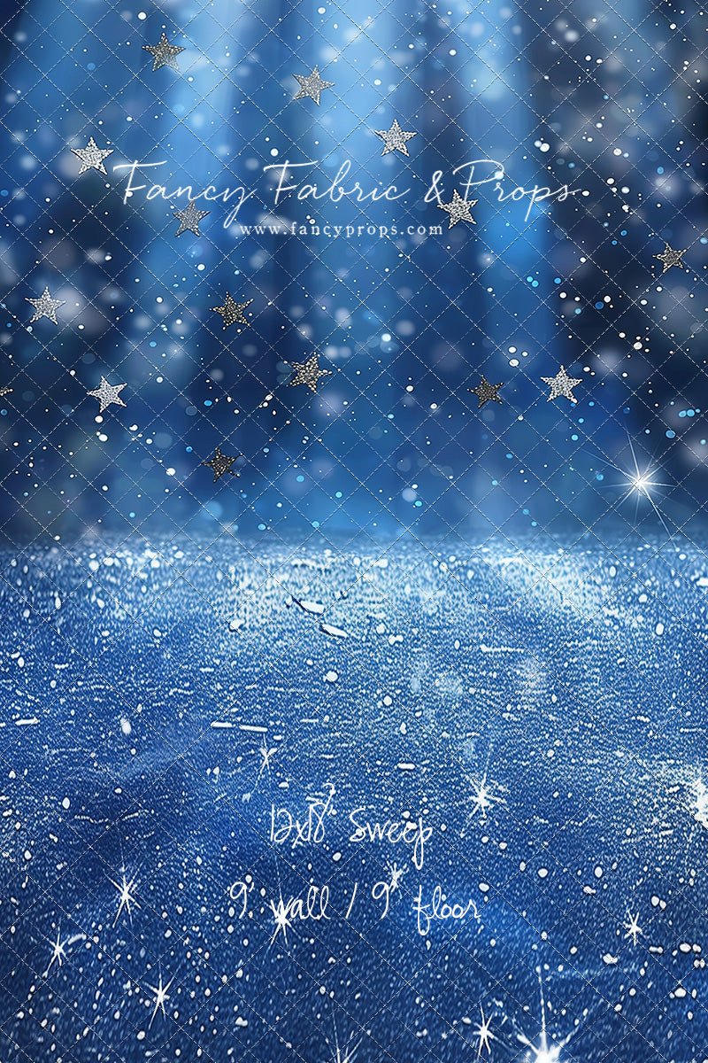 Blue Starry Shimmer - Sweep Sizes Only