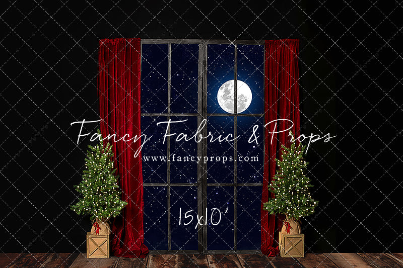 Red Elegant Fireplace Window