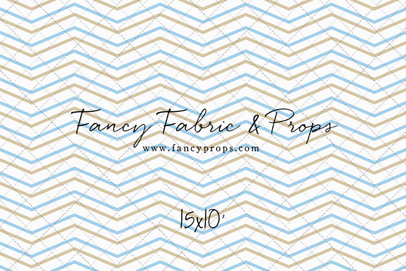 Simple Blue & Tan Chevron