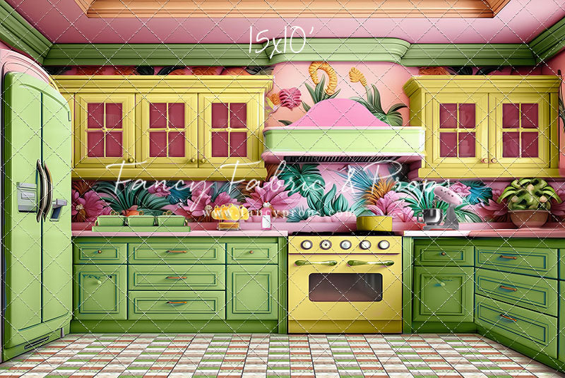 Tropical Kitchen - Lime & Yellow - With Sweep Option
