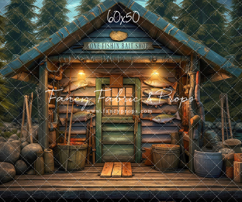 Gone Fishin Bait Shop- Dirt Floor Version - With Sweep Option