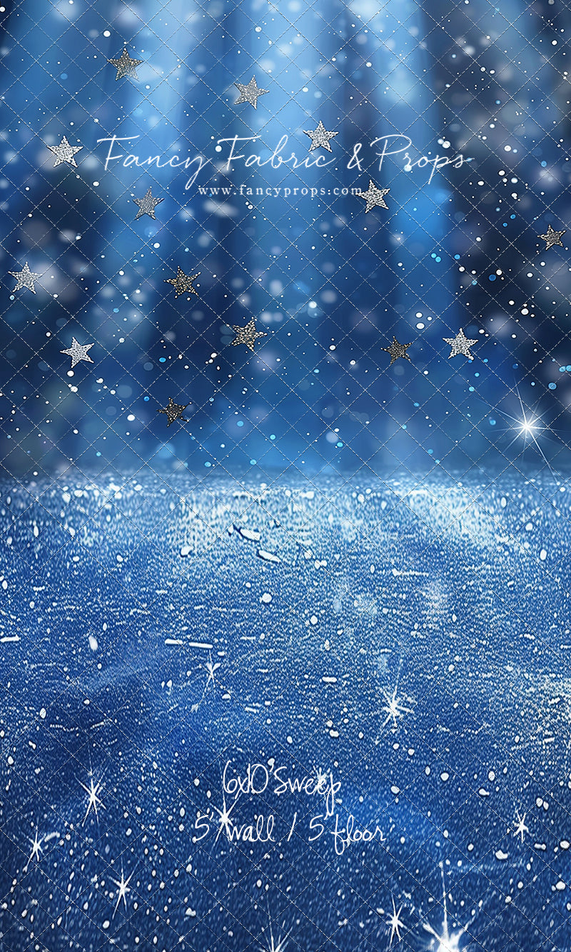 Blue Starry Shimmer - Sweep Sizes Only