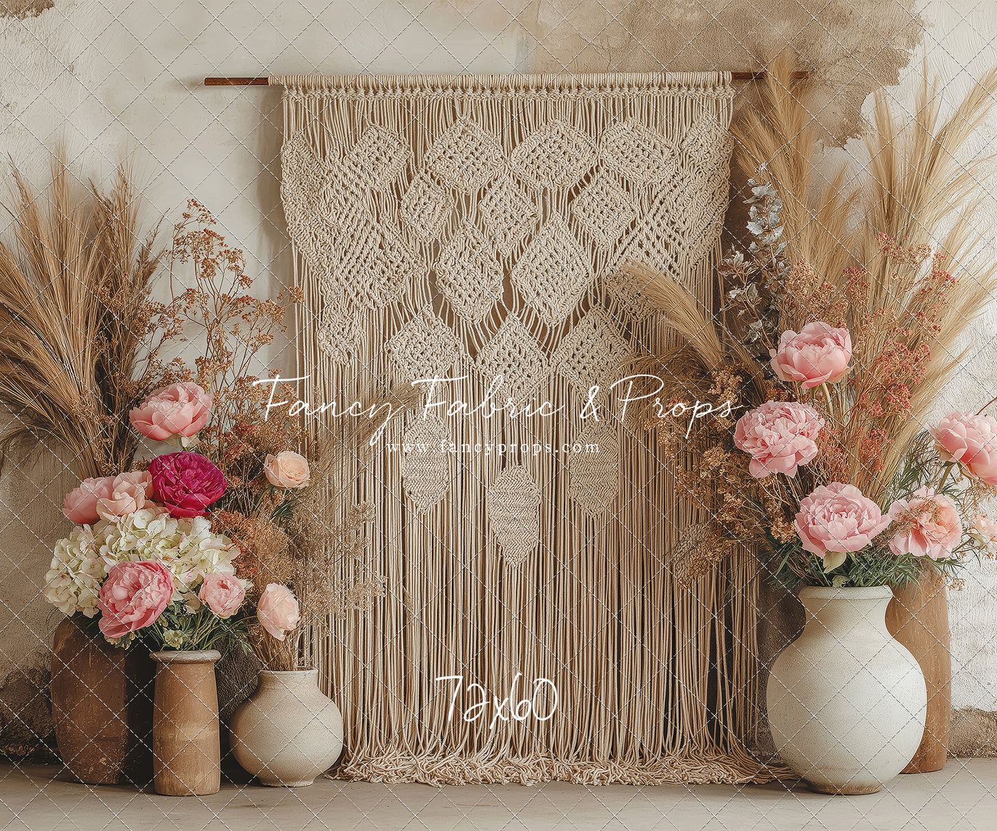 Boho Rose Tapestry - With Sweep Option
