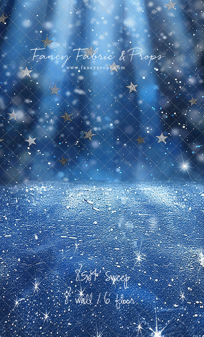 Blue Starry Shimmer - Sweep Sizes Only