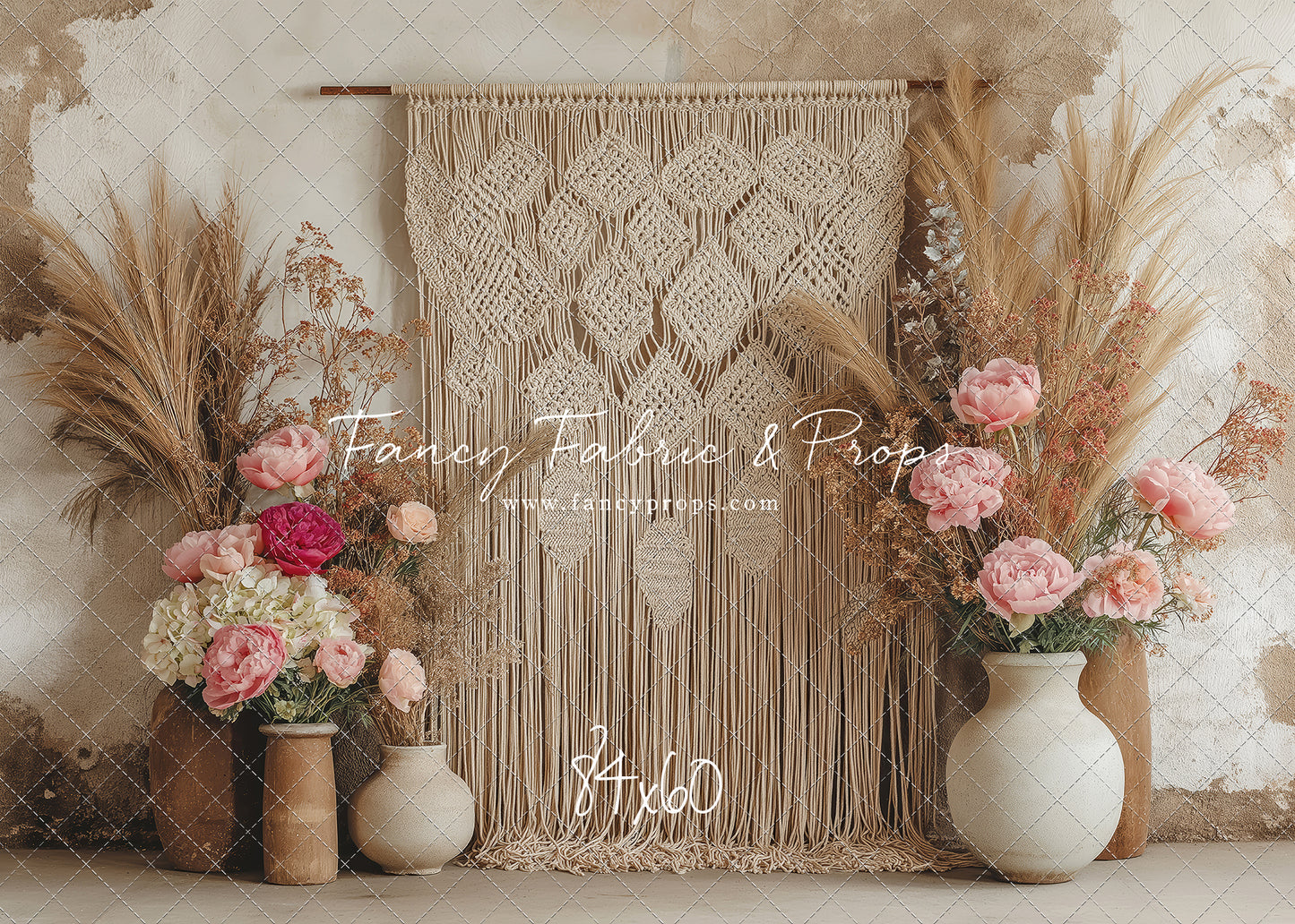 Boho Rose Tapestry - With Sweep Option