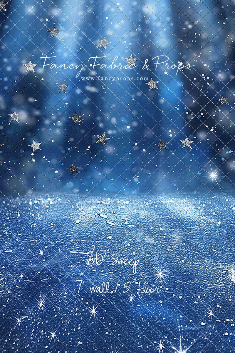 Blue Starry Shimmer - Sweep Sizes Only