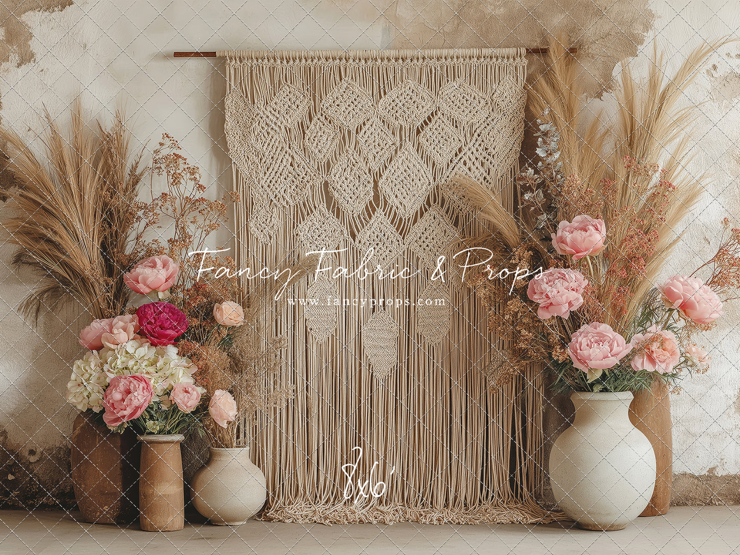 Boho Rose Tapestry - With Sweep Option