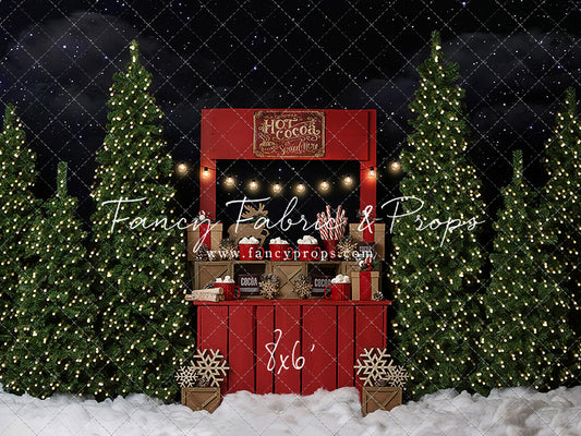 Nighttime Cocoa Stand With Lights 2pc Mini Room