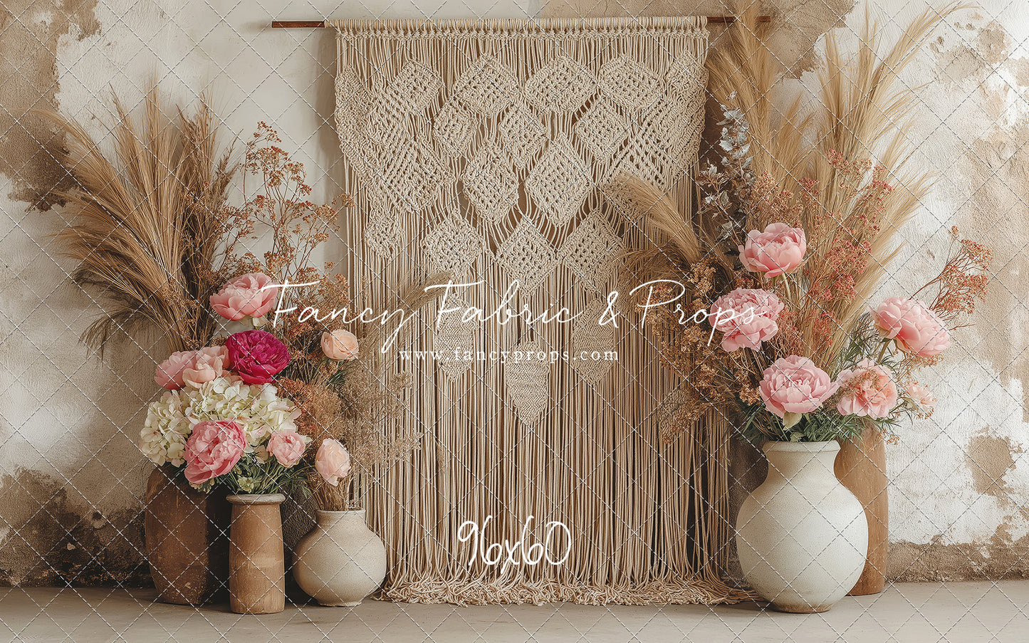 Boho Rose Tapestry - With Sweep Option