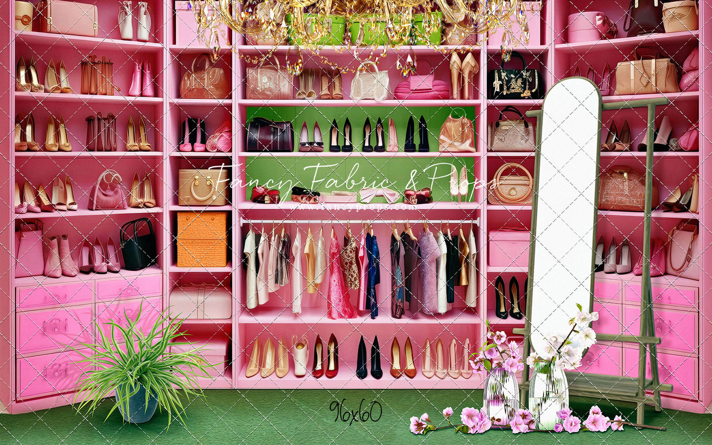 Nikki's Closet - Green Carpet - With Sweep Option
